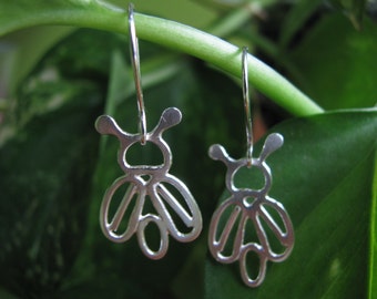 SALE 30% OFF beetle earrings in sterling silver