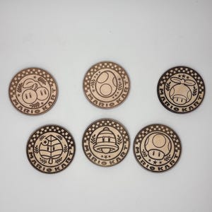 Mario Kart Trophy Token Magnets: Gamer Fridge Decor, Set of 4