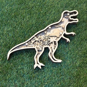 DIY T-Rex Layered Art Painting Kit: Dinosaur Wall Decor