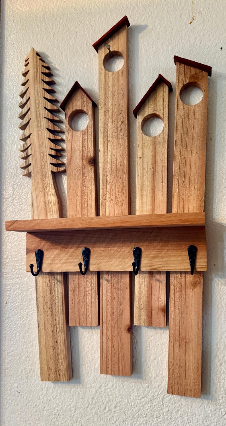 Rustic Key Holder Shelf - Etsy