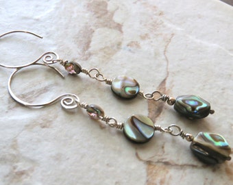 Sterling Silver Abalone Earrings