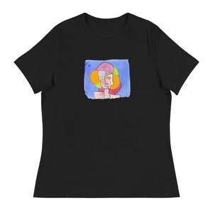 Unique Abstract Colorful Design Graphic Tee Women&#39;s Relaxed T-Shirt