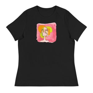 Unique Abstract Colorful Design Graphic Tee Women&#39;s Relaxed T-Shirt