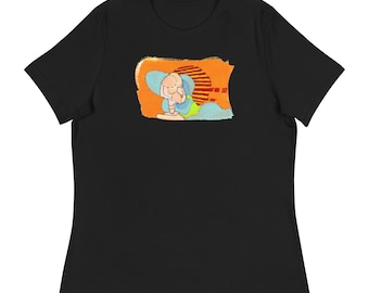Einzigartiges abstraktes buntes Design Grafik-T-Shirt Entspannte Frauen-T-Shirt