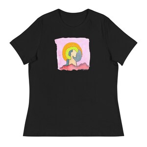 Unique Abstract Colorful Design Graphic Tee Women&#39;s Relaxed T-Shirt