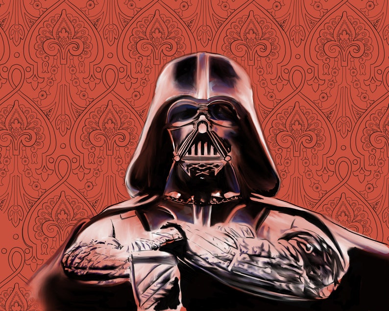 Movie Splatter Star Wars illustration Wall Art ART PRINT Darth Vader