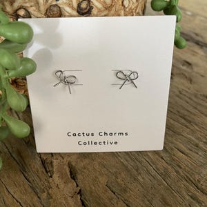 Delicate Silver Bow Knot Stud Earrings | Bow Stud Earrings | Minimalist Bow Earrings | Romantic Jewelry