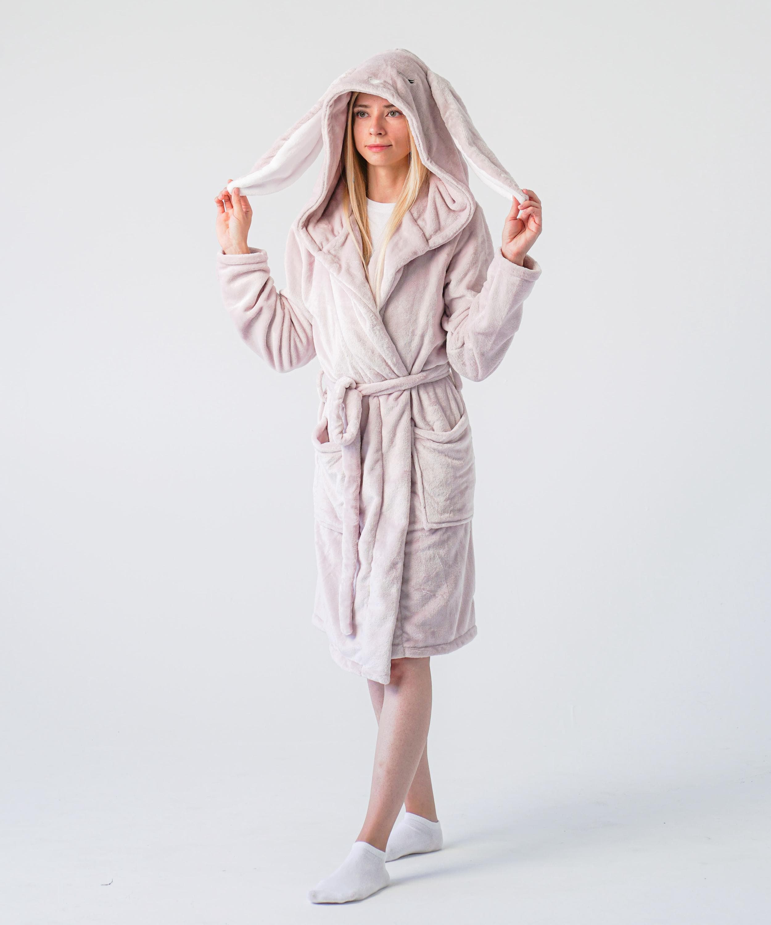 chinese dress ladies Foxbury Womens Pink Bunny Sherpa Dressing Gown – Slumber Hut