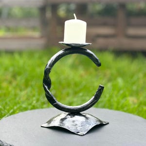 Hand Forged candle holder, anniversary gift, wedding anniversary gift,gift for her,home decor,rustic, handmade