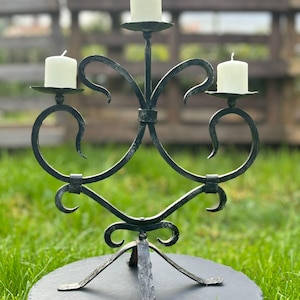 Hand Forged candle holder, wrought iron,rustic,anniversary gift for her,wedding anniversary gift,birthday gift, home decor