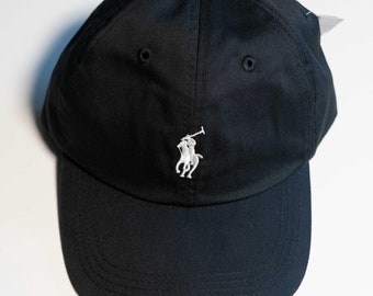 【Polo Ralph Lauren 】Logo Cap ブラック×ホワイト Polo Ralph Lauren Curved Brim Black Logo Big Pony Chino