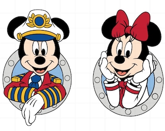 Disney Sailor Mickey Minnie Svg, Cruise Ship Window Clipart, Vacation Shirt Svg, Nautical Cruise Svg, Digital Download Porthole Bundle