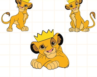 Simba Crown SVG: Lion King Cut File for Cricut, Silhouette (Digital Download