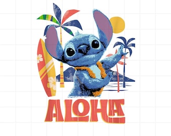 アロハ・スティッチ・ハワイアンPNG、トロピカル・サーフ・ビーチ