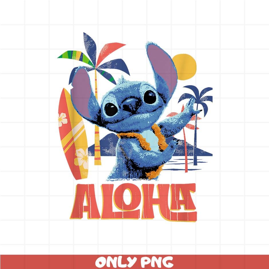 アロハ・スティッチ・ハワイアンPNG、トロピカル・サーフ・ビーチ