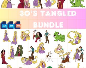 Tangled Princess SVG Bundle: Rapunzel Cut Files for Cricut (Digital Download