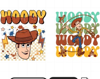 Toy Story, Woody PNG Bundle, Cowboy Cartoon Design, Vintage Kids Shirt Graphic, Toy Inspired PNG, Only PNG Instant Download