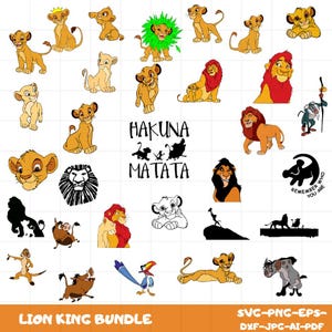 Digital Lion King Clipart, Lion King PNG, SVG Digital Download, High Quality Files, Amazingly cute Simba and Pumbaa Printable images