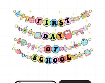 First Day of School PNG, Cute Back to School Design for Kids Shirt, Colorful School Quote PNG, Sublimation Design, Instant Download