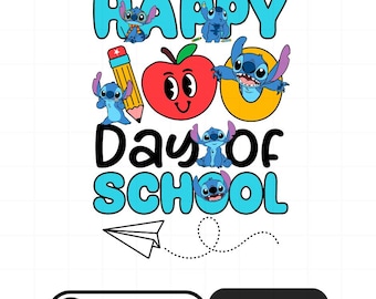Stitch Happy First Day of School PNG, Cute Back to School Sublimation Design for Kids, Digital Download for Cricut & Shirt Printing