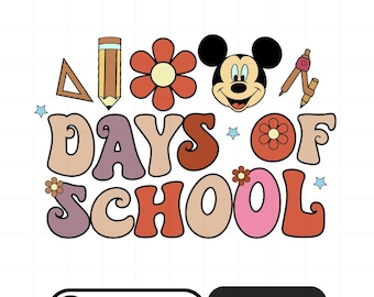 Mickey Back to School SVG: Retro Flower Clipart (Digital Download)