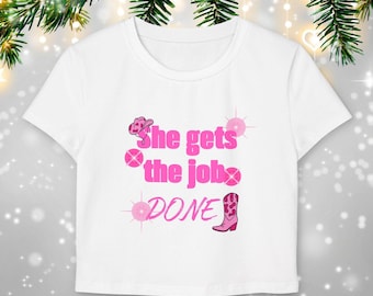 She Get's the Job Done Chappell Baby Tee, Pink Pony Club shirt, Chappell shirt, Chappell Christmas gift, Chappell college gift