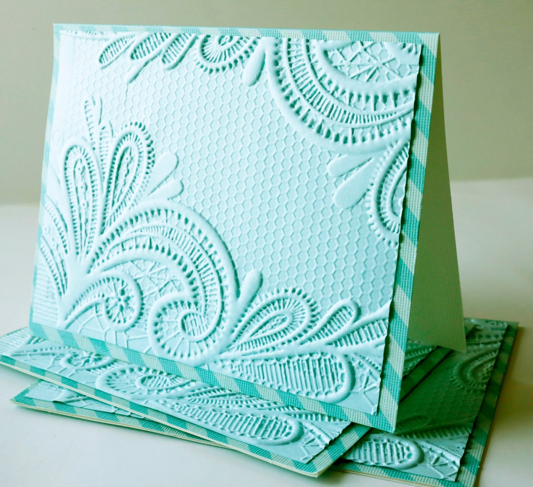 3 Blank Cards Set With Envelopes Blue Notecards for Thank Etsy