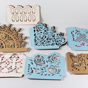 die cut paper pockets, 42 ephemera paper, diary junk journal embellishments, ephemera for cards making, cutout for collage scrap booking