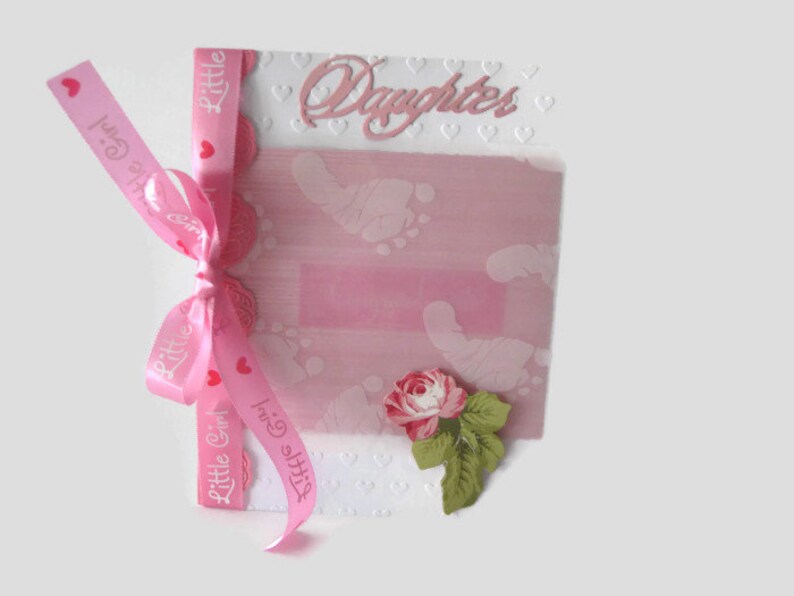 Handmade New Baby Girl Congratulation Card Ooak Baby Daughter Etsy