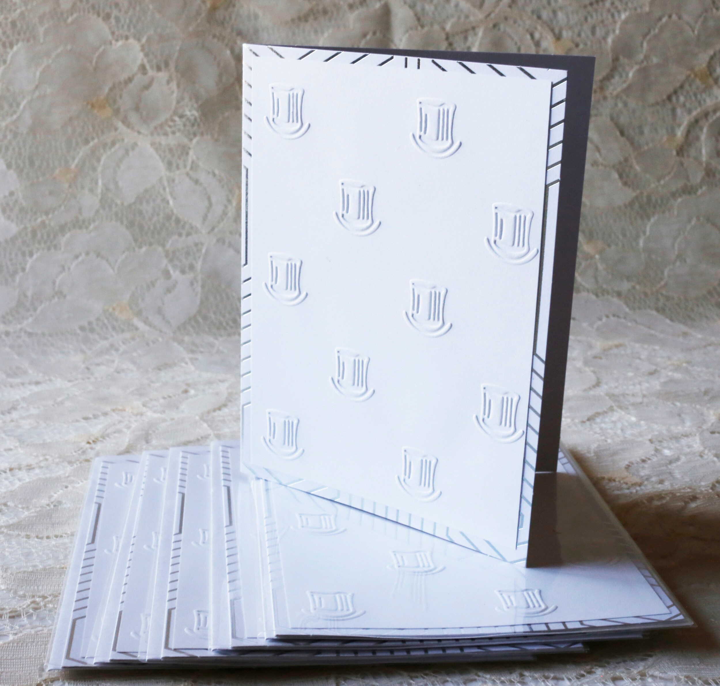 6 Note Cards Set for Man, 6 Male Blank White Stationery Set With ...