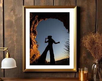 Vaquera de Terlingua: arte de Texas, decoración del hogar, diseño occidental, ambiente natural, estética rústica