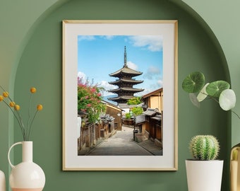 Un día en Kioto: impresión de arte mural para decoración del hogar, decoración estética asiática, arte mural de viajes, regalo para amantes de Japón, arte etéreo