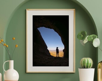 Cueva de las montañas Franklin: arte mural natural, regalo para amantes de las actividades al aire libre, decoración de viajes, arte mural para acampar