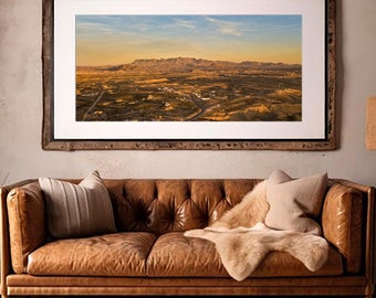 Chisos sobre Terlingua, Texas Art Decor, Impresión fotográfica occidental, Estética del hogar,