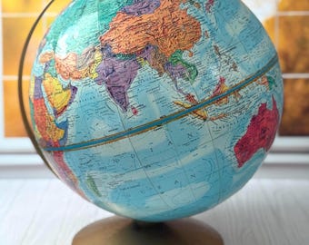 Vintage Replogle World Globe: 1990s Raised Relief Map, 12 Inch