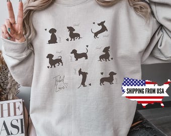 Dachshund Sweater, Vintage Dachshund Sweater, Dogmom, Teckel Sweater, Gift Dachshund, Dachshund Lover Gift, Sausage Dog Retro Shirt, US