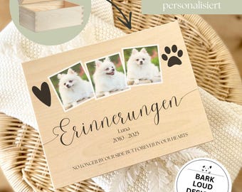 Erinnerungskiste Hund personalisiert, Haustier Erinnerung, Trauer Haustier, Andenken Hund, Holzkiste, Andenken Haustier, Trauer Geschenk