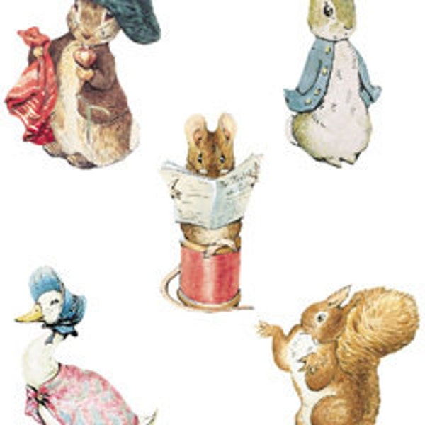 WALLIES Wallpaper Cutouts 25 Beatrix Potter Peter Rabbit Decals NIP 12910