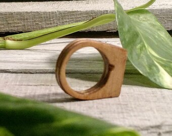 R011 Unusual men and women wood finger ring Unisex one of a kind chunk thick everyday ring Black owned jewelry One piece ring