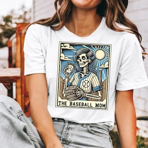 Baseball Mom Shirt | Comfort Colors® Tarot-Karte T-Shirt | Skelett Halloween Top | Perfektes Muttertagsgeschenk für Baseball-Mamas