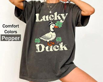 Camiseta divertida del Pato de la Suerte / Camiseta de San Patricio / Camiseta de San Patricio / Camiseta de fiesta irlandesa / Ropa irlandesa para mujer / Traje de la suerte