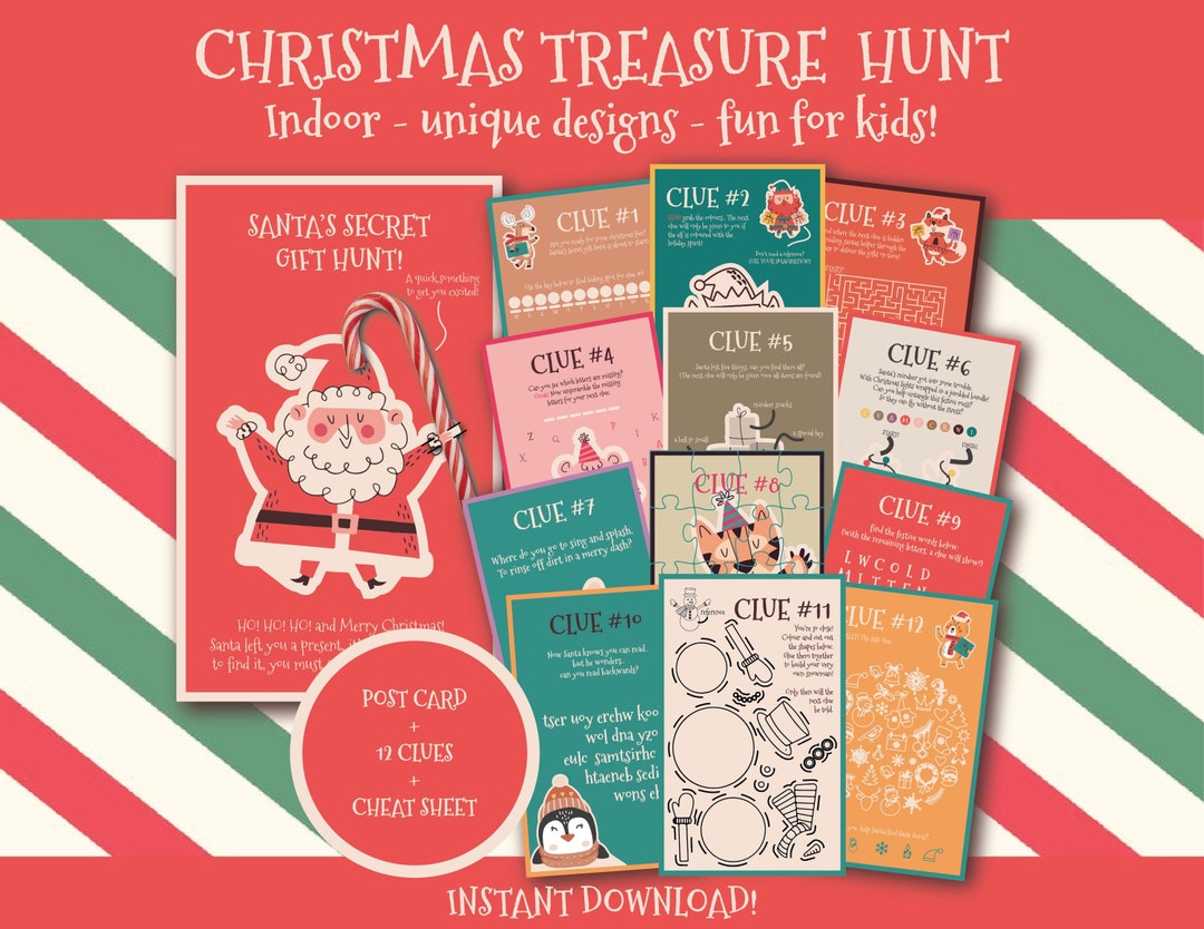 Indoor Christmas Treasure Hunt for Kids | Christmas Scavenger Hunt ...