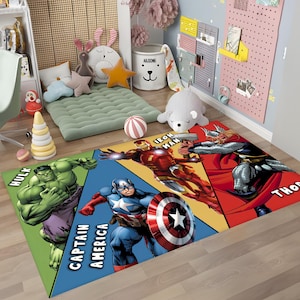 Superhero, Superhero Rug, Spiderman Rug, Super Hero Rug, Hulk Rug, Thor Rug,Captain America Decor, Ironman Rug, Kids Room Rug, Spidey Rug
