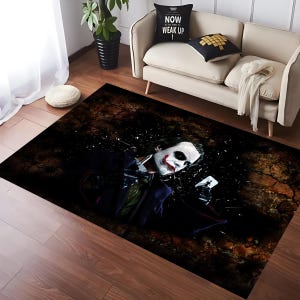 Joker,Tapis Joker,Tapis artistique Joker,Tapis Joker,Tapis pour cartes Joker,Tapis pour salon,Tapis décoration d'intérieur,Tapis de film,Décoration de salle de cinéma,Tapis cadeau Joker