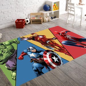 Superhero, Superhero Rug, Spiderman Rug,Super Hero Rug,Spider Man Rug,Hulk Rug, Thor Rug,Captain America Decor, Ironman Rug,Kids Room Rug