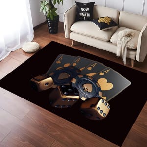 Poker Teppich,Poker Teppich,Poker Dekor,beliebter Spiel Teppich,Poker Desing Teppich,Teppich,Geschenk,