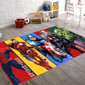 Superhero, Superheros Decor Rug, Superhero Rug, Spiderman Rug, Super Hero Rug, Hulk Rug, Thor Rug,Ironman Rug, Kids Room Rug, Spidey Rug