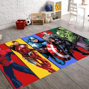Superhero, Superhero Rug, Spiderman Rug, Super Hero Rug, Hulk Rug, Thor Rug,Captain America Decor, Ironman Rug, Kids Room Rug, Gift for Kids