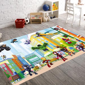 Superhero, Superhero Rug, Spiderman Rug, Super Hero Rug, Hulk Rug, Thor Rug,Captain America Decor, Ironman Rug, Kids Room Rug, Spidey Rug