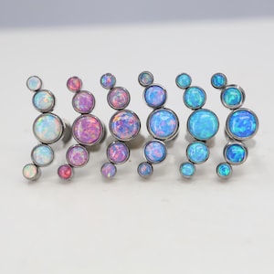 Titanium ASTM F136 (in08) Fire Opal Arc Internally Threaded  1.2mm (16ga) Suitable for Conch, Helix, Cartilage, Tragus, Lobe